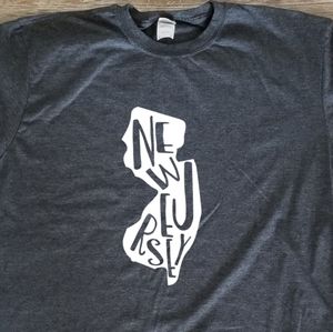 New Jersey funky letter state grey comfy shirt